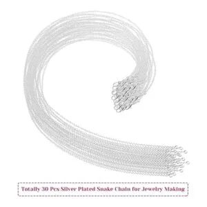 Selizo 30 unidades de collar de cadena chapada en plata_2