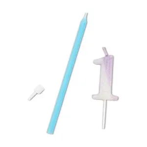 Blue Panda Velas de número 0 9 con portavelas 34