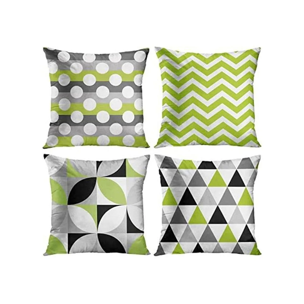 ArtSocket Juego de 4 fundas de almohada de color verde_1