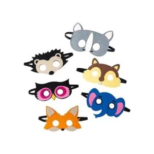 Máscaras de fieltro de animales para niños suministros de_5