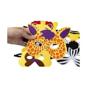 Máscaras de fieltro de animales para niños suministros de_4