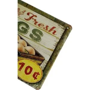 ERLOOD Farm Fresh EGGS Decoración rústica de metal de_3