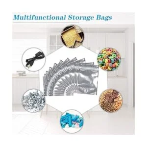 Paquete de 200 bolsas de Mylar con cierre de plata