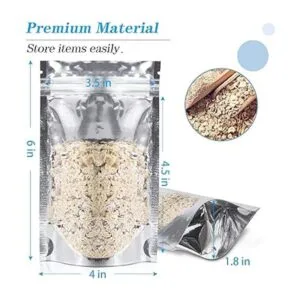 Paquete de 200 bolsas de Mylar con cierre de plata