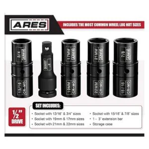 ARES 59010 Juego de 5 piezas de 12 pulgada con tuercas_2