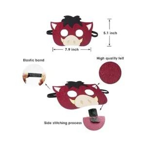 Máscaras de fieltro de animales para niños suministros de_3