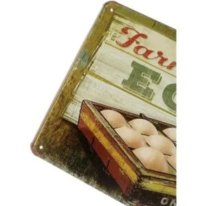 ERLOOD Farm Fresh EGGS Decoración rústica de metal de_2