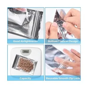 Paquete de 200 bolsas de Mylar con cierre de plata