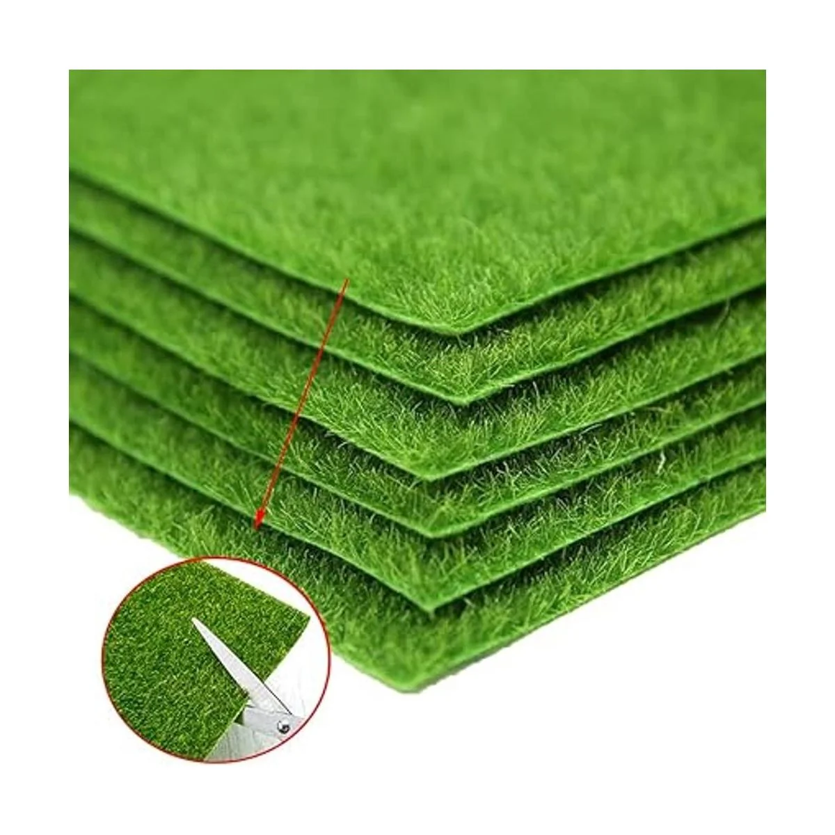 KISEER Paquete de 6 césped artificial en miniatura de 6 x