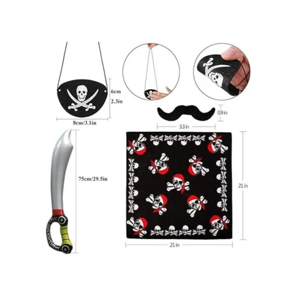 26 piezas de suministros de fiesta pirata Pirata Capitán_5