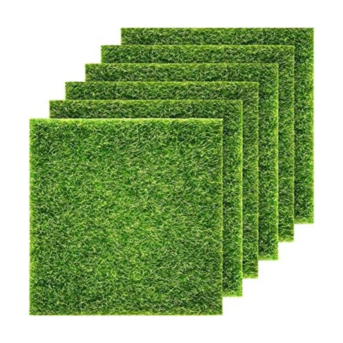 KISEER Paquete de 6 césped artificial en miniatura de 6 x