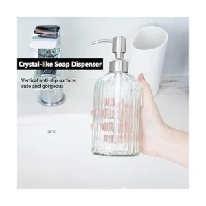 EasyTang Dispensador de jabón de vidrio transparente de 18_2