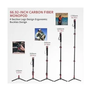 Avella C324D Monópode de cámara de fibra de carbono de 67_2