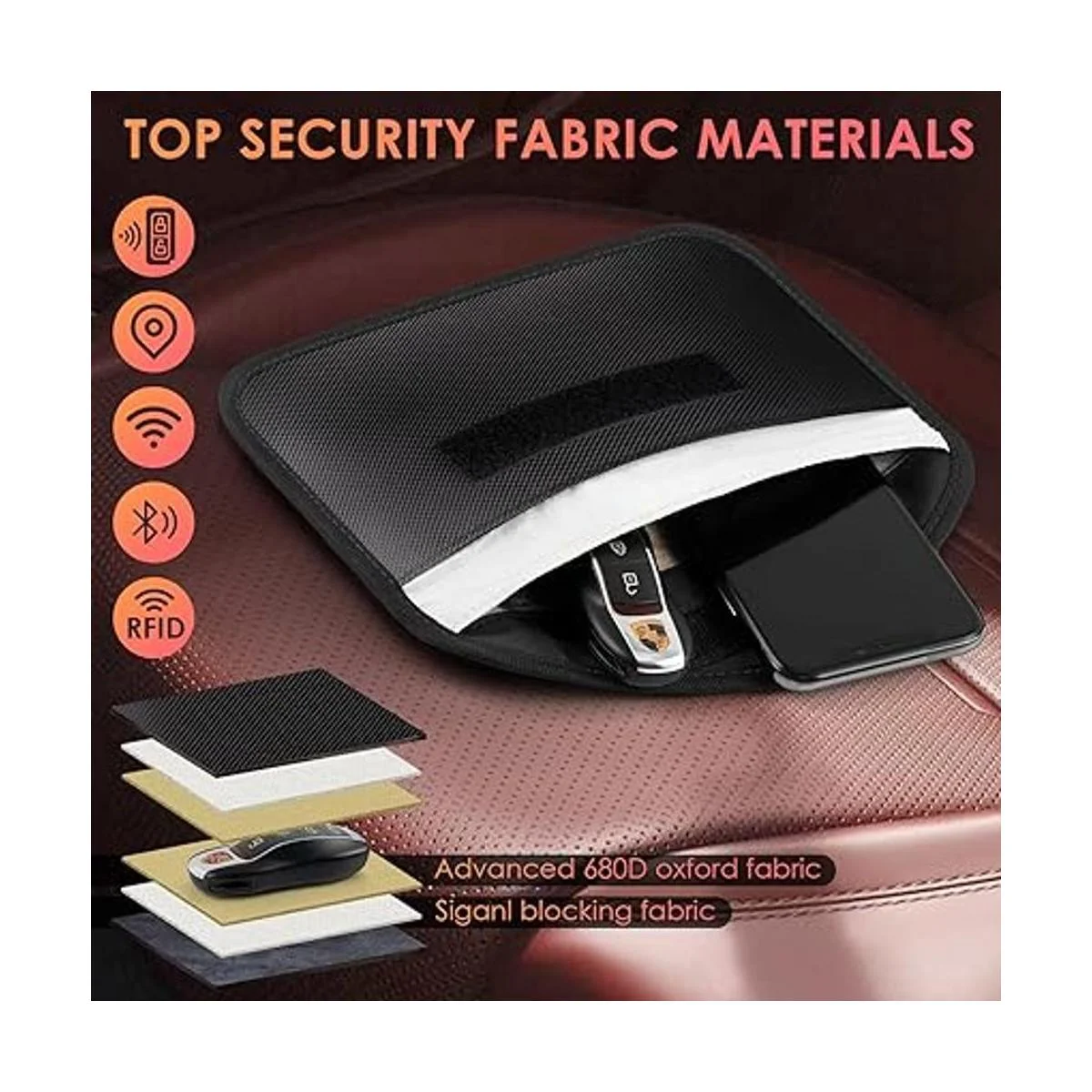 Faraday Paquete de 2 bolsas para llaves de coche y_2