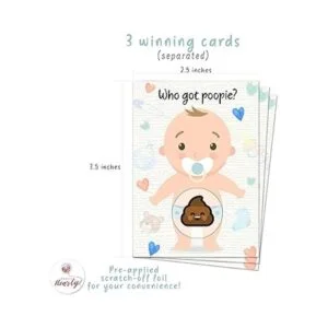 Baby Shower Games 33 tarjetas de sorteo Emojie poopie_5