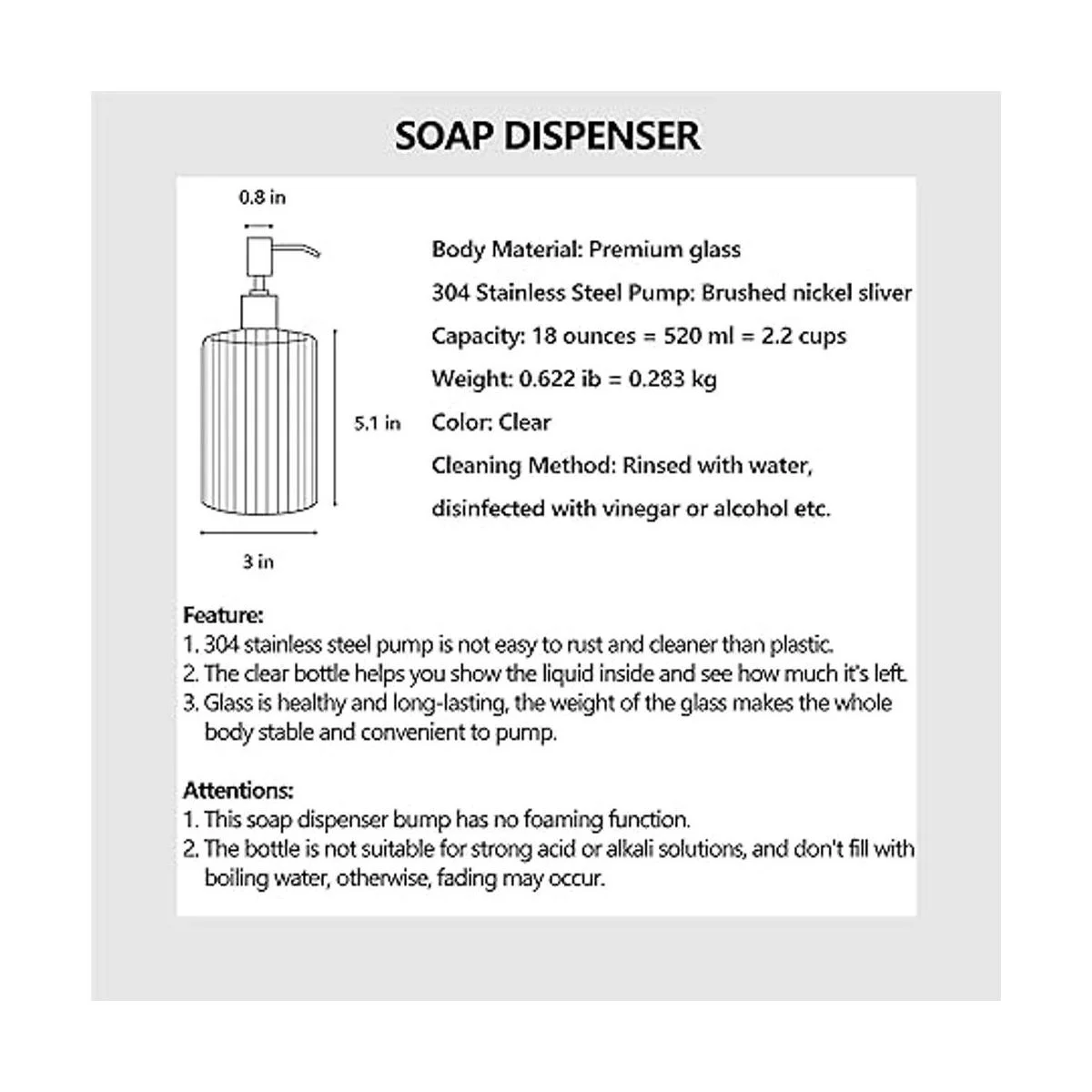 EasyTang Dispensador de jabón de vidrio transparente de 18_6