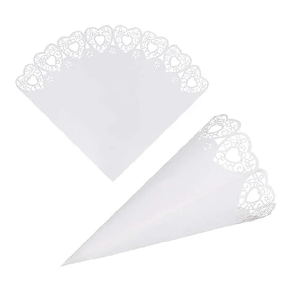 GWHOLE 100 piezas de confeti corazón pétalo cono para boda_3