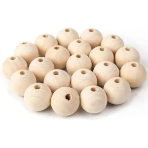 Foraineam 200pcs 0.787 in perlas de madera natural sin_3