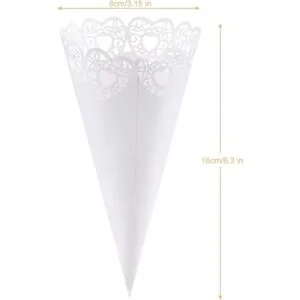 GWHOLE 100 piezas de confeti corazón pétalo cono para boda_2