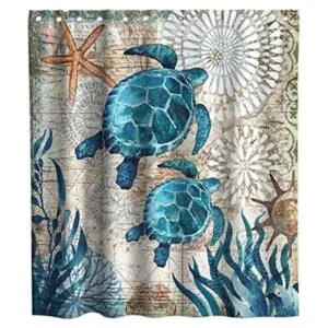 Final Friday Cortina de ducha con diseño de tortugas_1