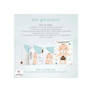 Baby Shower Games 33 tarjetas de sorteo Emojie poopie_3