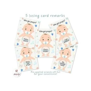 Baby Shower Games 33 tarjetas de sorteo Emojie poopie_4