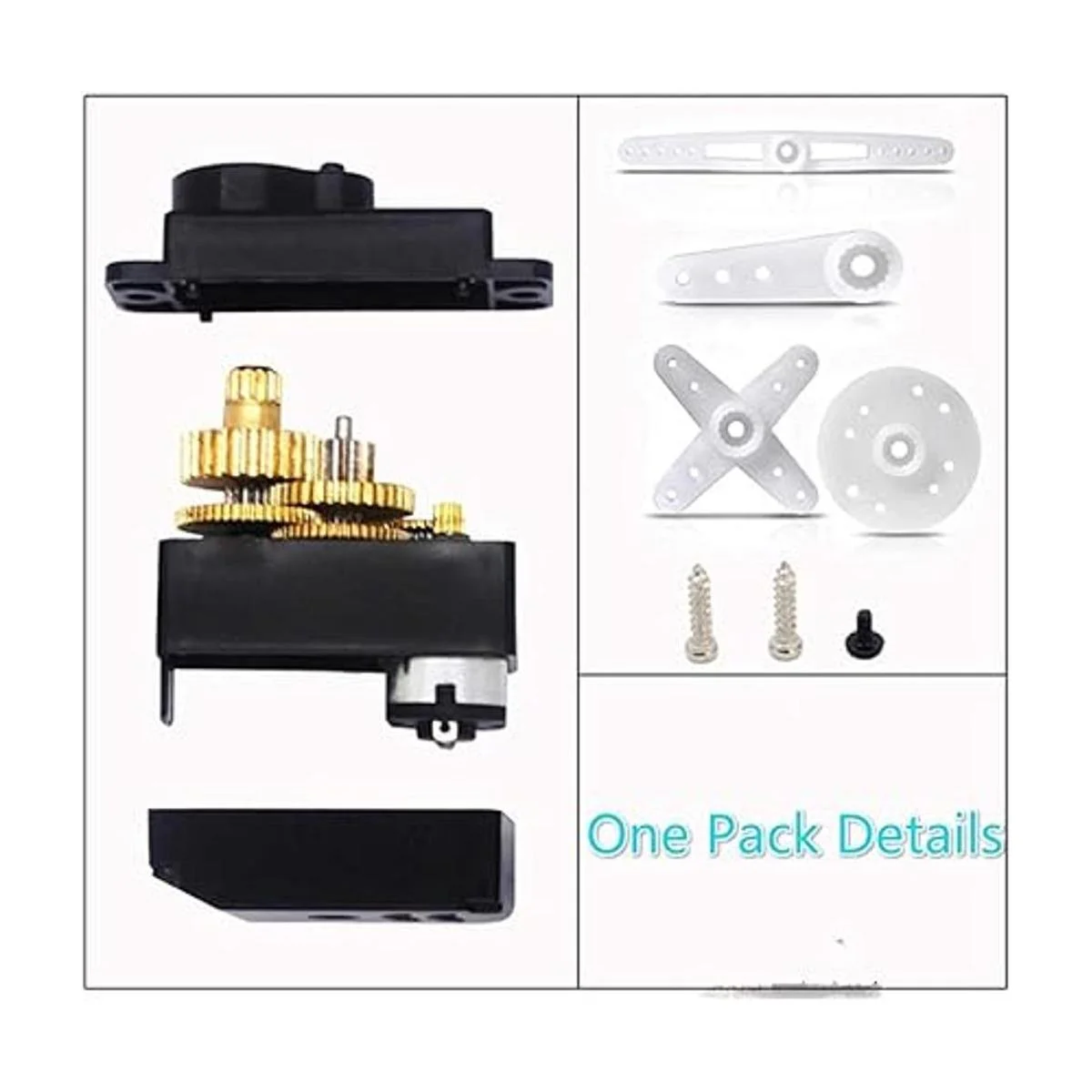 RGBZONE 4 piezas ES08MA II 0.42 oz Mini engranaje de metal