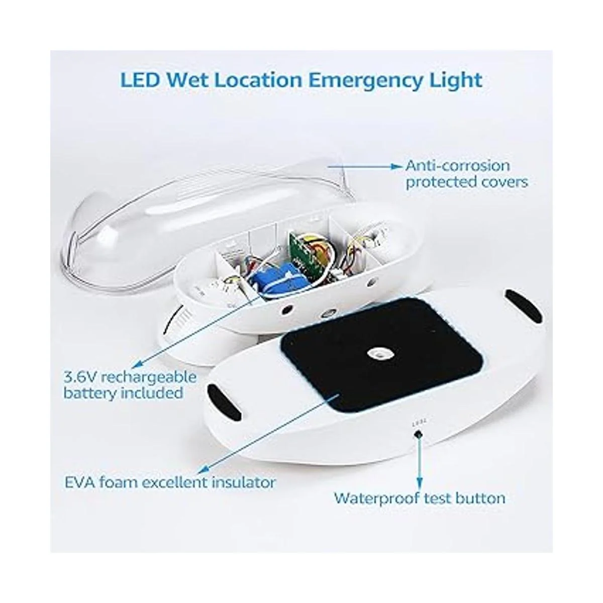 LEONLITE Luces LED de emergencia de ubicación húmeda con_4