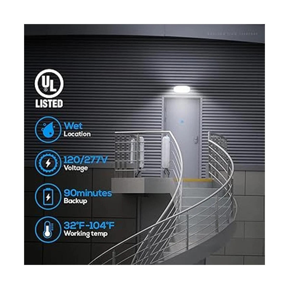 LEONLITE Luces LED de emergencia de ubicación húmeda con_3