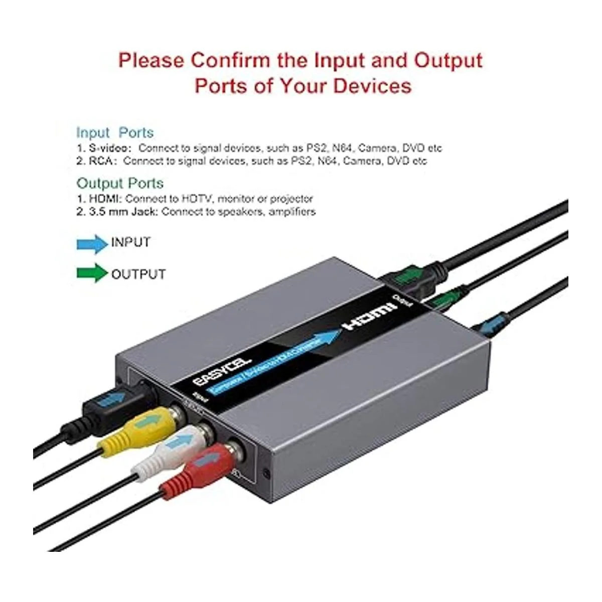 EASYCEL Convertidor RCA Svideo a HDMI RCA compuesto CVBS_2