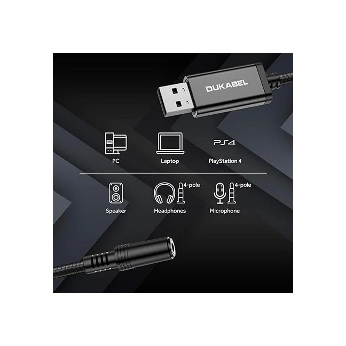 DUKABEL Adaptador de audio USB a conector de 0.138 in_2