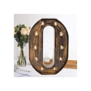 Oycbuzo Cartel de letras con luces LED doradas y negras_1