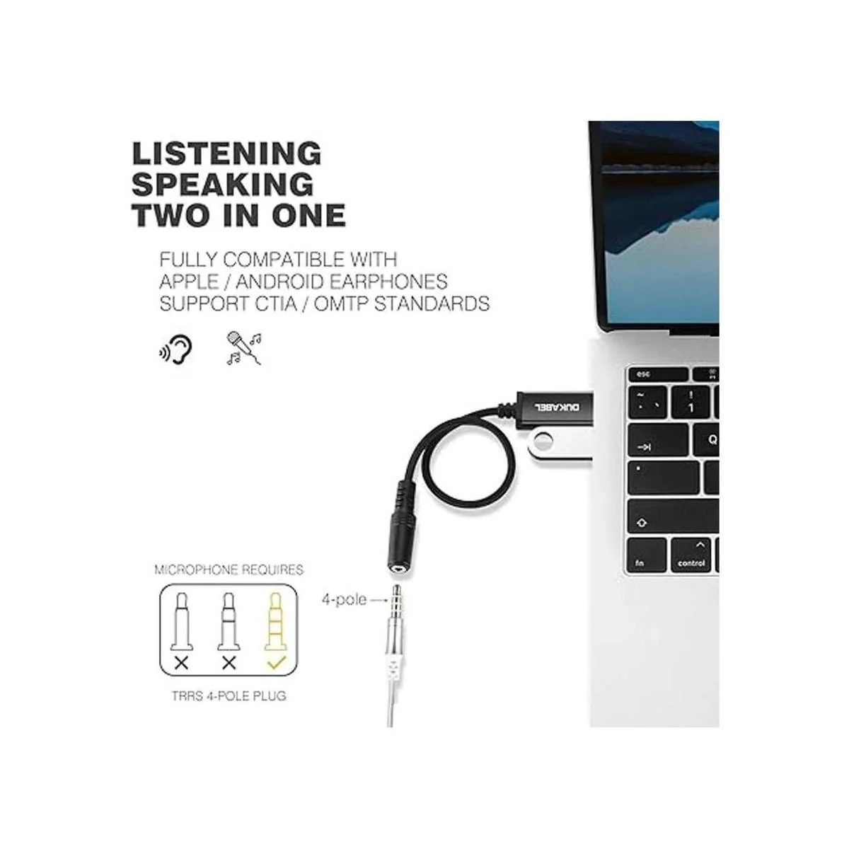 DUKABEL Adaptador de audio USB a conector de 0.138 in_5