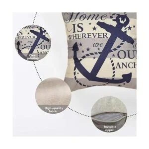 Fjfz Funda de almohada decorativa de granja náutica de 18