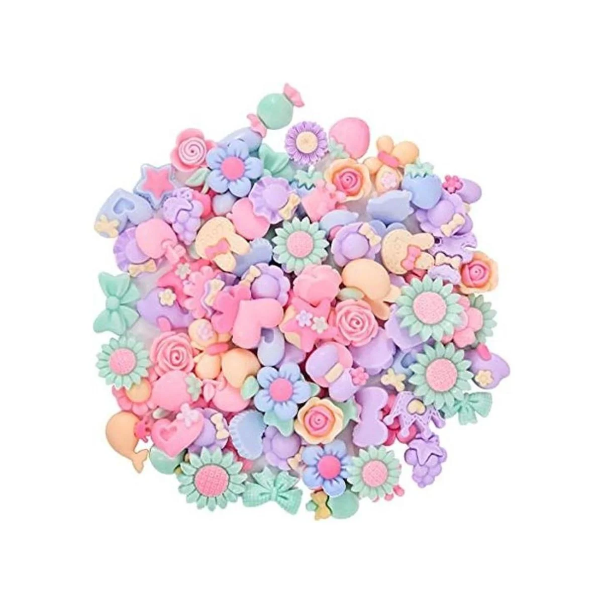 Onwon 100 piezas de resina de color caramelo 3D lazo de_1