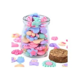 Onwon 100 piezas de resina de color caramelo 3D lazo de_4