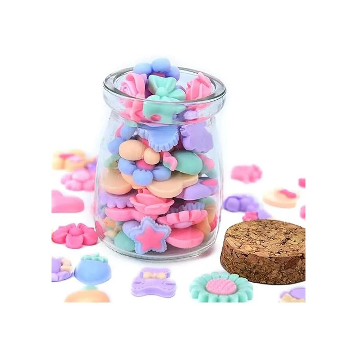 Onwon 100 piezas de resina de color caramelo 3D lazo de_4