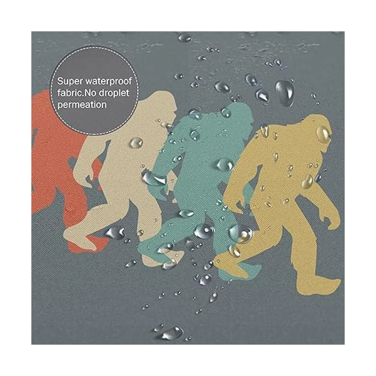 BHJYL Retro Bigfoot Sasquatch Elegante Poliéster Cortina_3