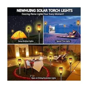 Antorchas solares para exteriores 4 unidades 96 luces_5