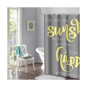 Semtomn Cortina de ducha You are My Sunshine amarillo_4