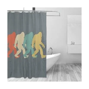 BHJYL Retro Bigfoot Sasquatch Elegante Poliéster Cortina_2