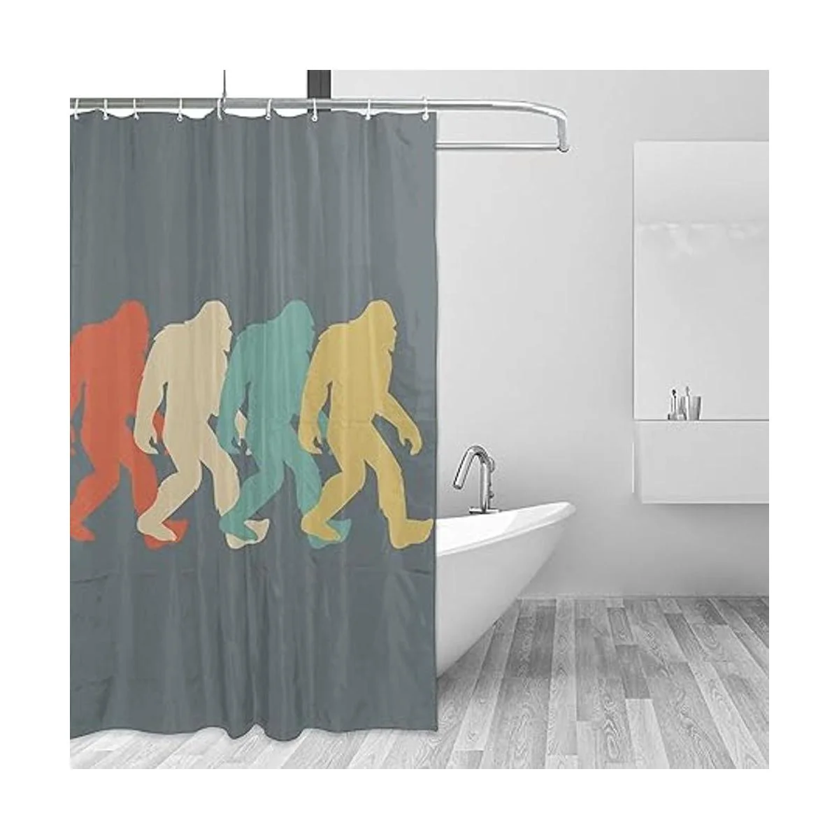 BHJYL Retro Bigfoot Sasquatch Elegante Poliéster Cortina_2