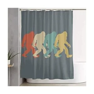 BHJYL Retro Bigfoot Sasquatch Elegante Poliéster Cortina_1