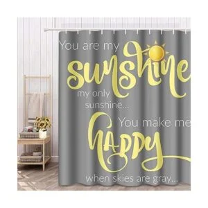 Semtomn Cortina de ducha You are My Sunshine amarillo_2