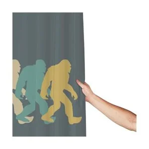 BHJYL Retro Bigfoot Sasquatch Elegante Poliéster Cortina_6