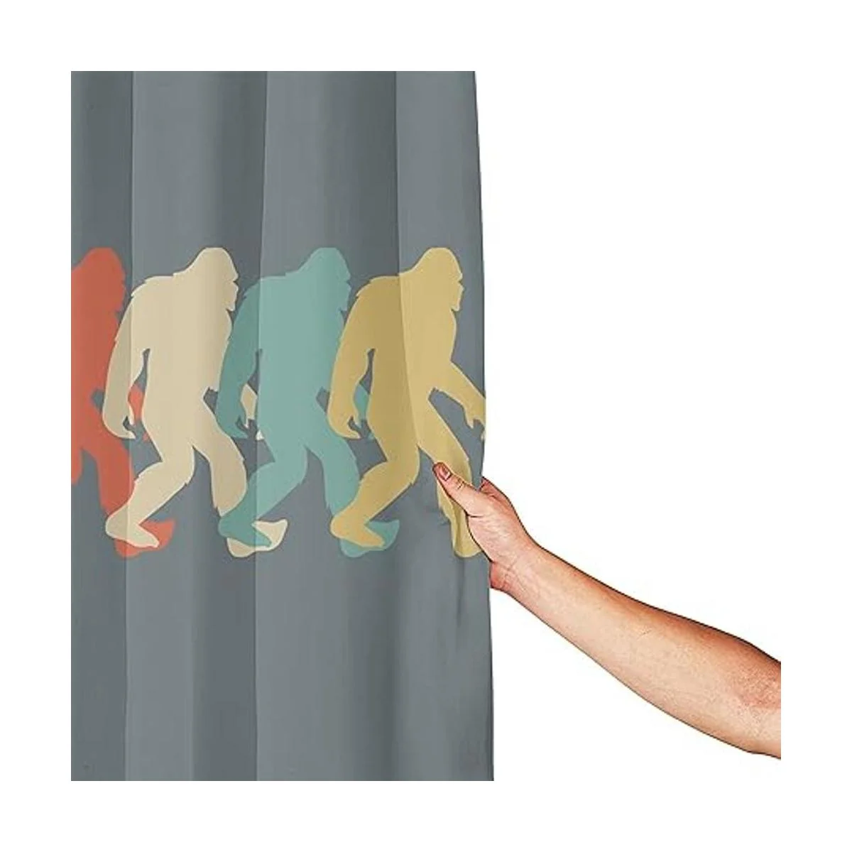 BHJYL Retro Bigfoot Sasquatch Elegante Poliéster Cortina_4