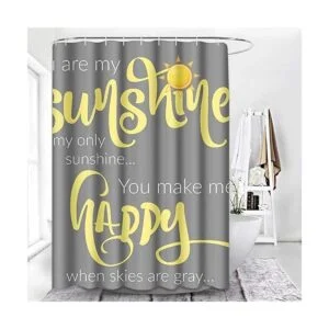 Semtomn Cortina de ducha You are My Sunshine amarillo_5