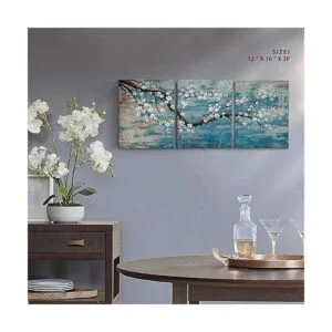 AMATOP Arte para pared flor enmarcada pintada a mano_4