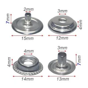 100 piezas de cierre de acero inoxidable de 0.591 in a_2