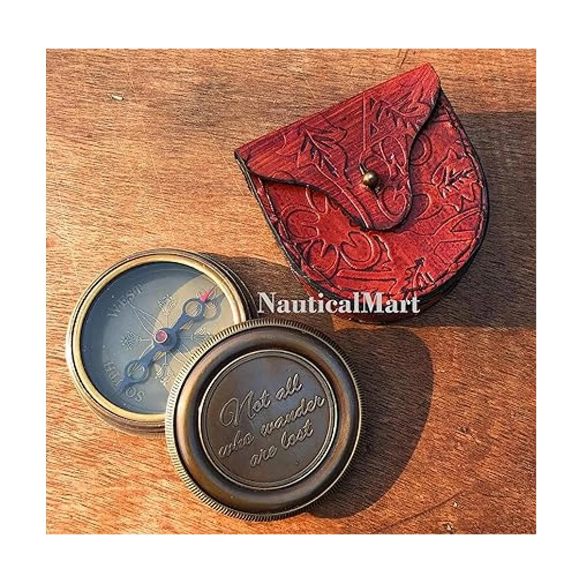 Brújula magnética de latón Nautical Not All Those Who_6